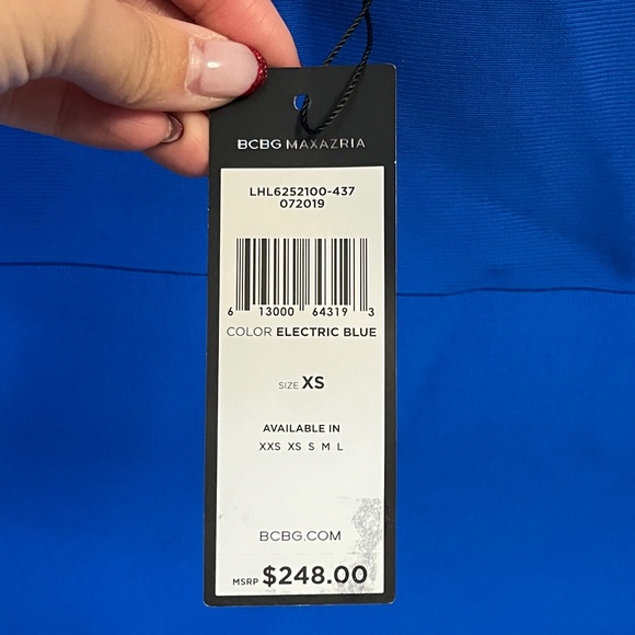 BCBG MaxAzria Caspar Bodycon Knit Dress in Blue - Picture 8 of 8